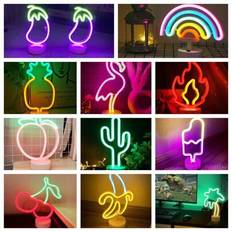 1st Rainbow LED Strip Light med bas, 12,59 X 6,29 tum (Ca 32 X 16 Cm) LED Neon Regnbågsarmatur, Rainbow Neon Light Present, Batteri- eller USB-driven (Multi-size)