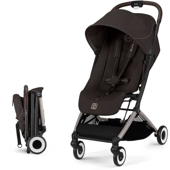 CYBEX - Ultra-compact and comfortable stroller - ORFEO - 4 wheels - Chocolate Brown chokladbrun färg