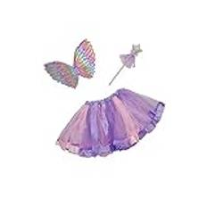 Magic Fairy disguise kit (tutu skirt, wings, wand), violet