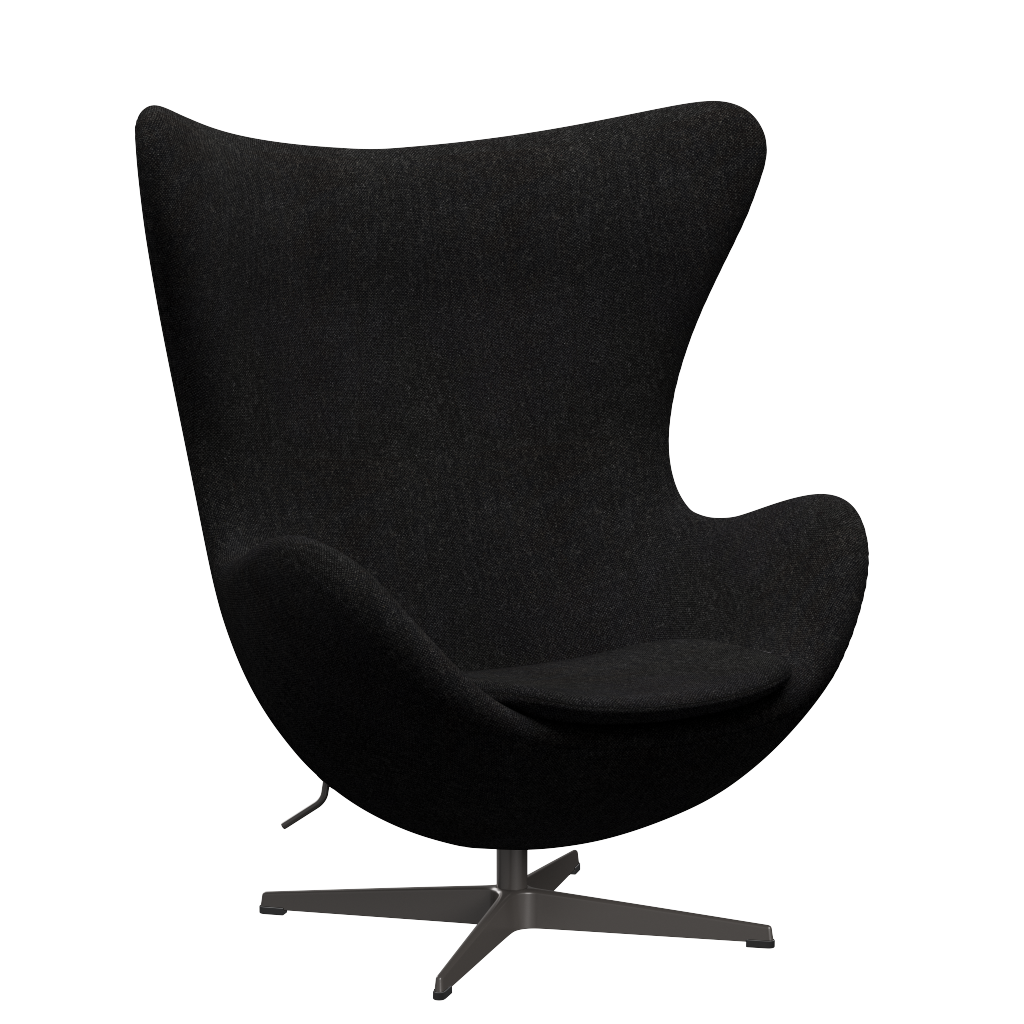 3316 Ægget loungestol, stel i warm graphite af Arne Jacobsen Hallingdal - 180 Charcoal - Jacobsen Plus