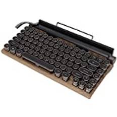 Trådlöst Retro Skrivmaskin Tangentbord Bluetooth Klassisk Vintage Green Axis Real Mechanical Keyboard med Punk Keycap för Mac/PC/Bärbar Dator/Surfplatta/Mobiltelefon