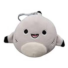 Squishmallows officiell Kellytoy 9,5 cm kläm-på väska nyckelring ryggsäck klämmor squishy mjuk plyschleksak djur (Gordon Shark)