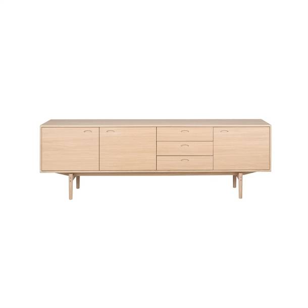 AERIS STOR SKÆNK - FINÉRET/MASSIV TRÆ - MÅL: 233 X 75 X 45 CM. - Lys eg lak