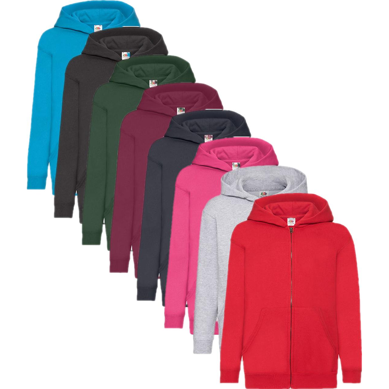 Fruit of the Loom F401NK Kids´ Classic Hooded Sweat Jacket Black 164.