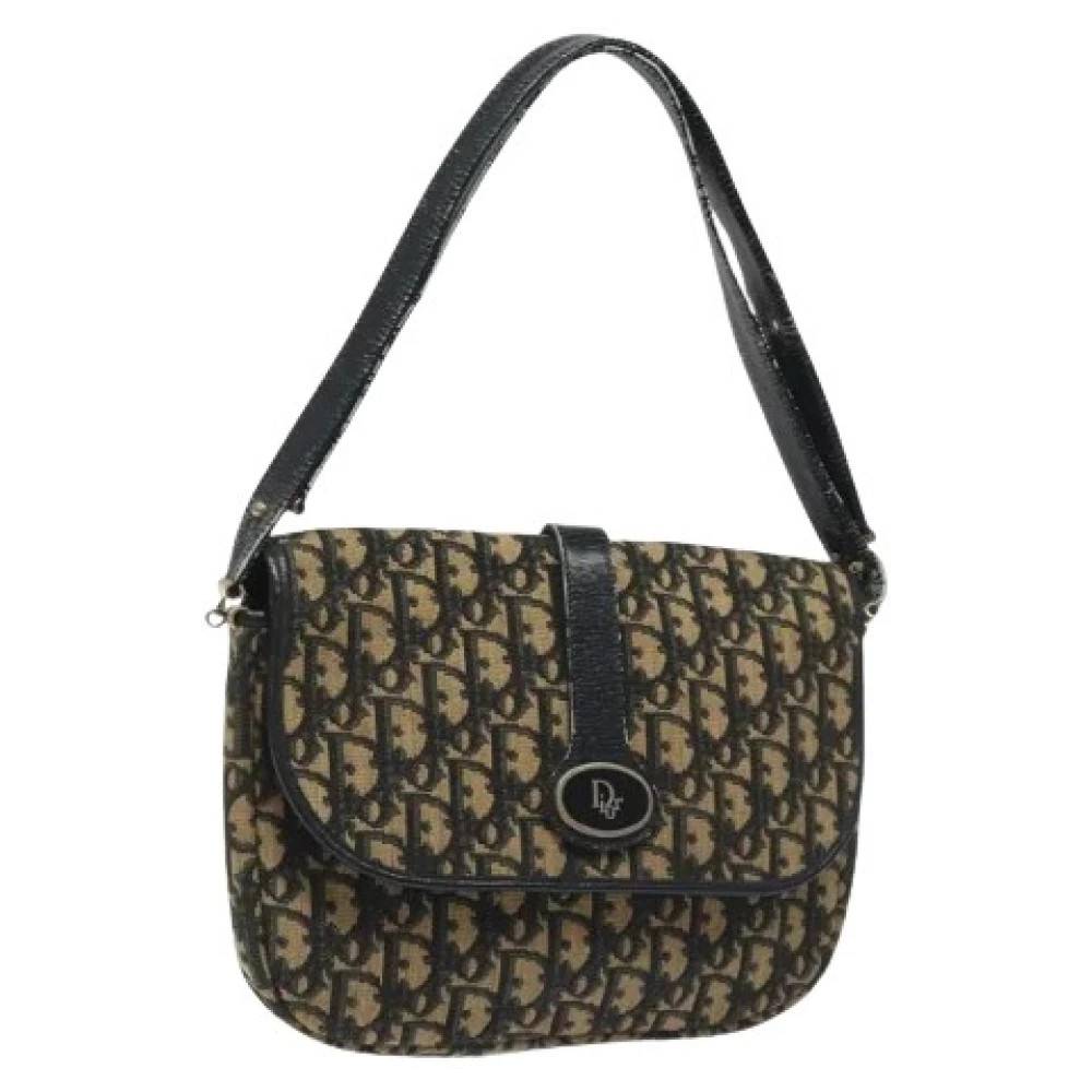 Dior Vintage Pre-owned Vintage Trotter Canvas Skuldertaske - Vintage - Dame - Blå - ONE SIZE - Uld