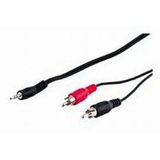 50440 Audio Cable AUX Adapter, 3.5 mm Male to Stereo RCA Male, Black, 0.5 m Cable Length