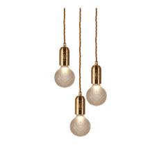 Lee Broom - Crystal Bulb Chandelier 3 Piece - Mässing, Frostat kristallglas - Lysekroner - Guld