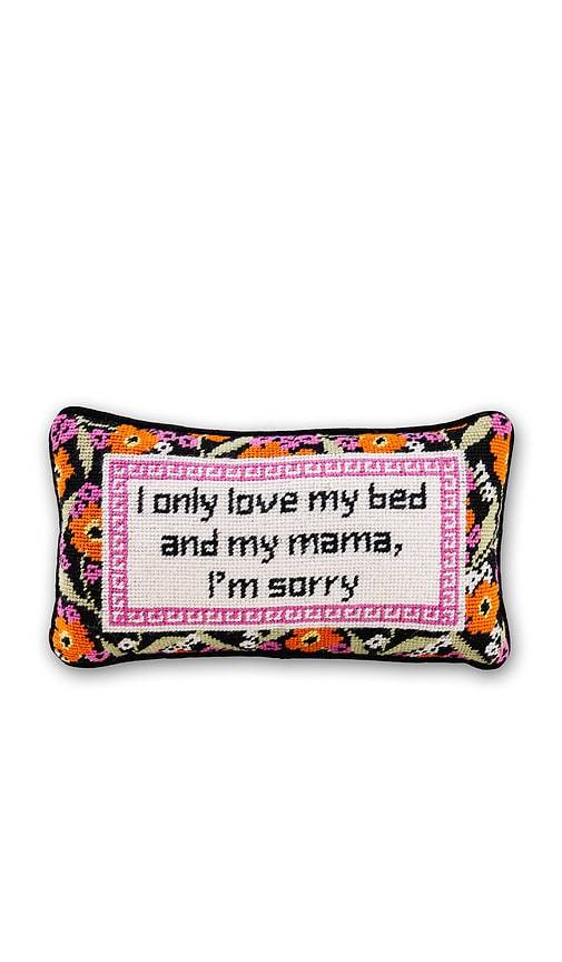Furbish Studio STICKKISSEN DRAKE DRAKE NEEDLEPOINT PILLOW in Orange,Black.