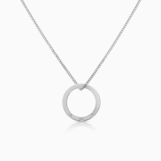 Pansarkedja med diamanthänge 0,06ct 18K vitguld