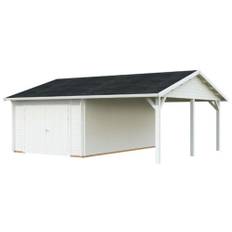 Garage m/garageport, Roger, 35,2 m², hvid