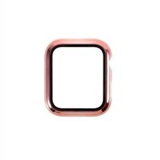 Electroplated PC Frame + Tempered Glass Screen Protector Cover for Apple Watch Series SE/6/5/4 40MM