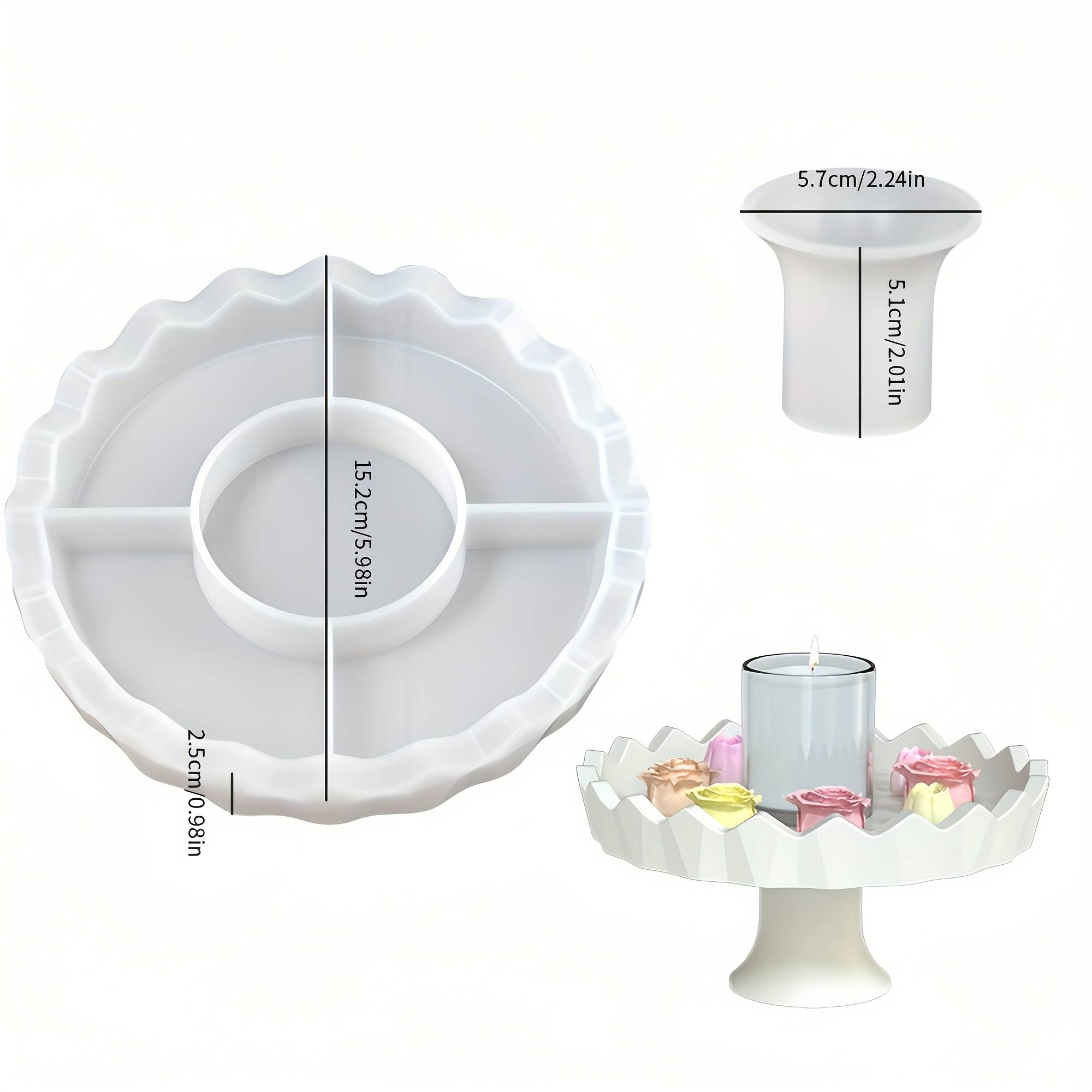 TEMU 2pcs Silicone Tray Mold Set, Resin Casting Molds For Plaster And Concrete Crafts, Making Kit With – Perfect Gift For Craft Enthusiasts And Home Decorations