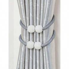 2 st magnetiska gardinfästen, gardinhållare i polyesterrep, gardinfästen i modern stil, lämplig för hem, kontorsinredning, presenter, födelsedag, exam - Multifärgad (röd,Vit,gul,rosa,Silvergrå)