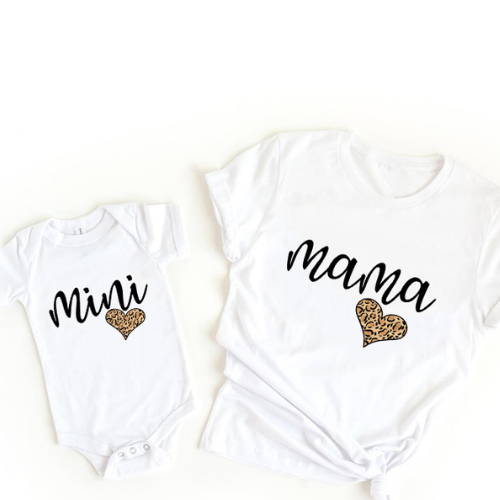 Mini Fashion™ - Mamma & Dotter - Matchande skjorta och romper Vit - Mamma / Bebisar 50 - (6-9 månader) | Pedagogiska Träleksaker