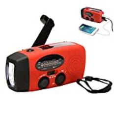 Nödväderradio, Wind Up Radio, bärbar nödradioficklampa Mobilladdare, 1000mAh Soldriven vevradio ficklampa och telefonladdare Hand Crank Radio