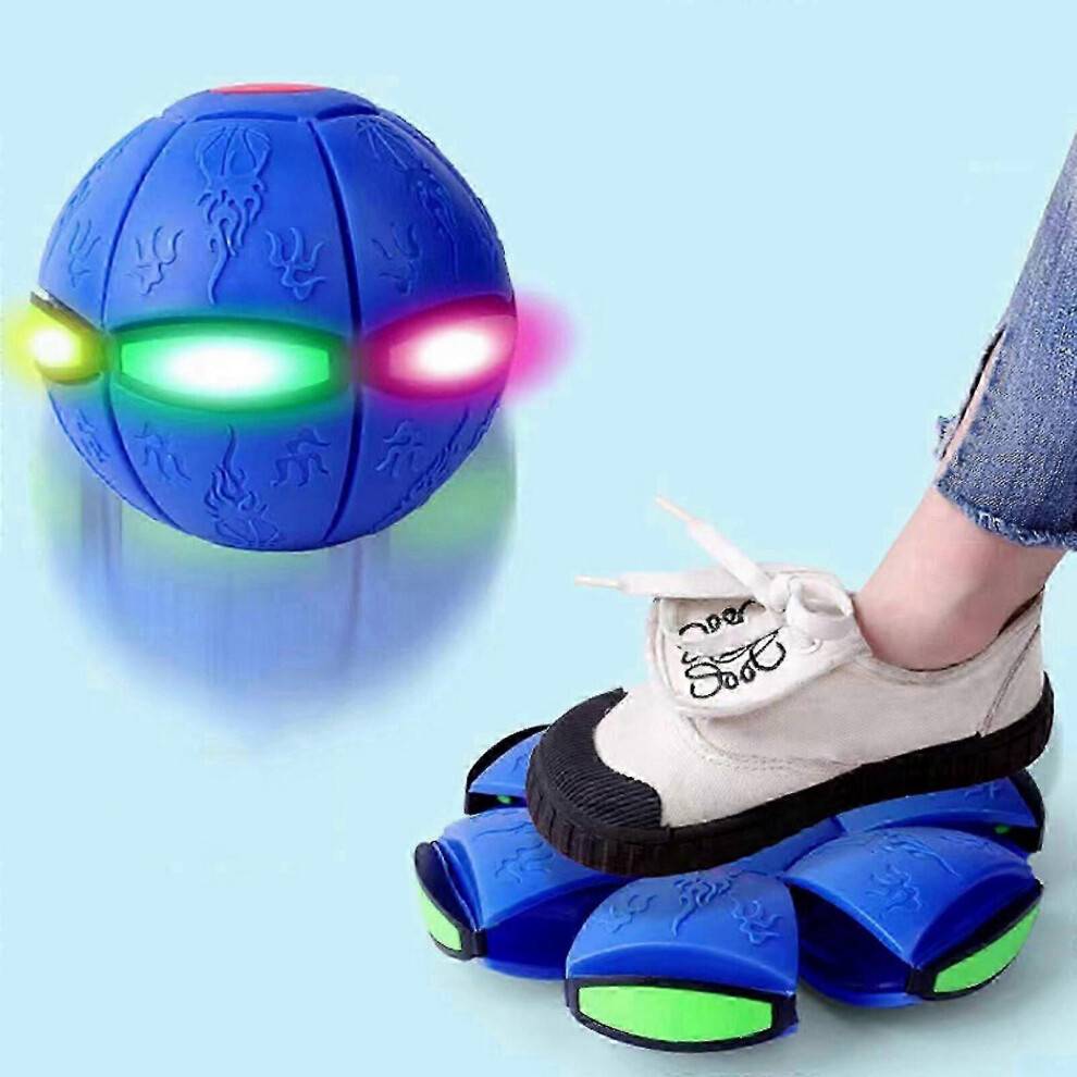 Magics Ball Toy with Lights for Kids Boys and Girls | UFO Portable Flying Saucer Toys Stomp Magics Ball | Creative Decompression Ball Toy | Outdoor Gi