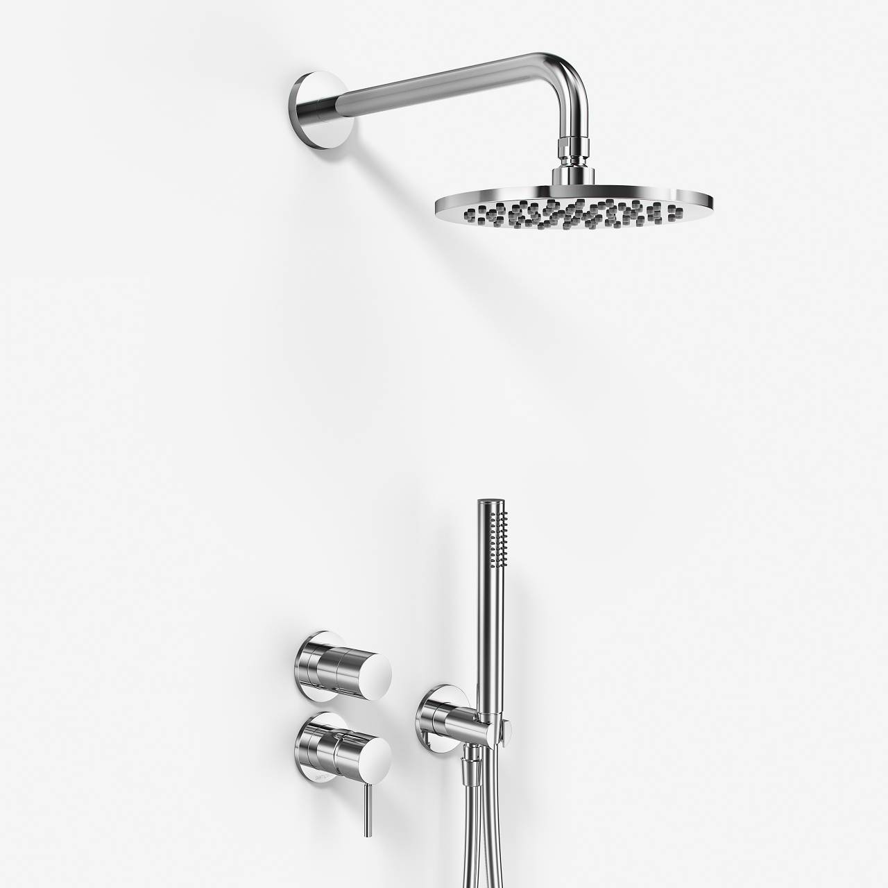 Semplice SBR901 S05 - Duschset Ø20 cm, Väggmonterad, Krom