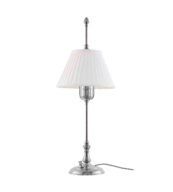 Bordlampe - Kellgren nikkel, hvid skærm