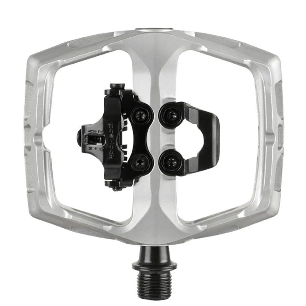 XPEDO AMBIX Bicycle Pedals and Right for Mountain and Road Flat and SPD Chromoly XTF03AC0SI (Left Set) Bikes, Single-Sided Single-Sided Bindings,