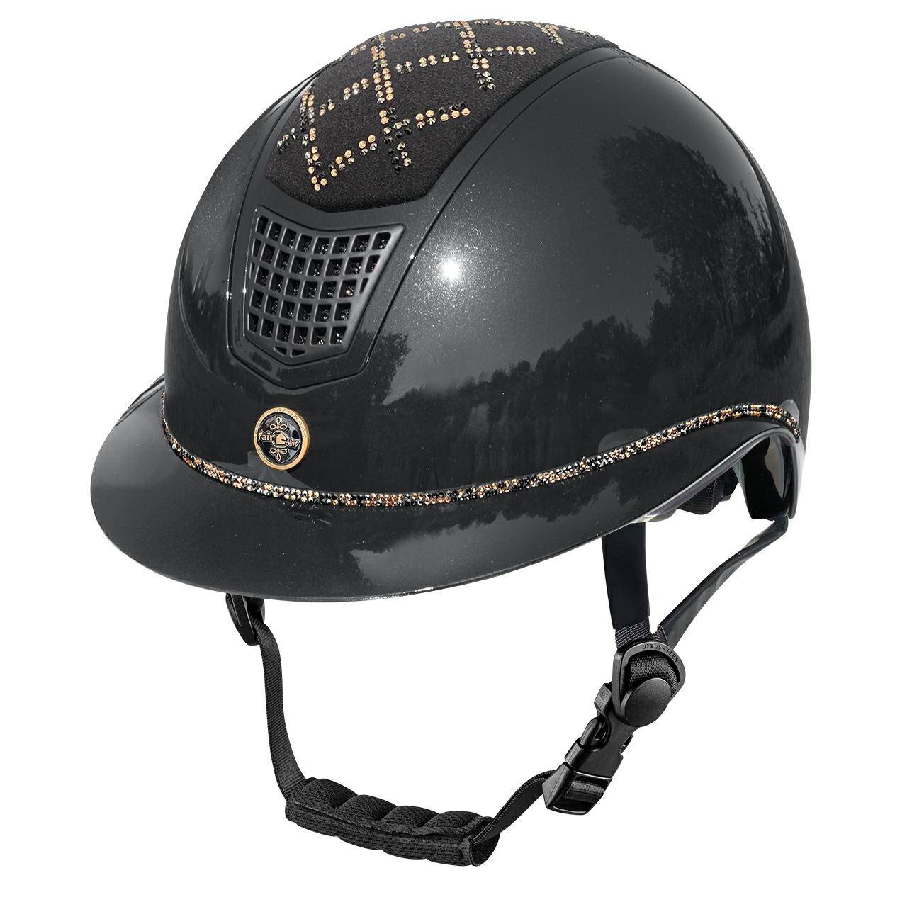 Fair Play Quantinum Spotlight Glossy Ridehjelm Sort/Sølv 59-61 CM