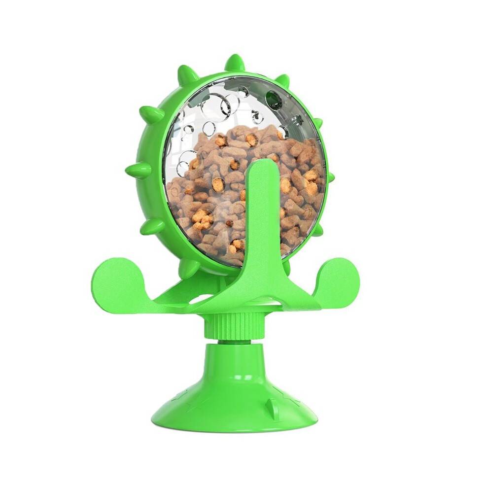 Interactive Pet Feeder Toy - Dog Cat Food Leaking Training Wheel, Slow Feeder for Fun Green