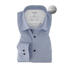 OLYMP Herren Hemd blau gemustert