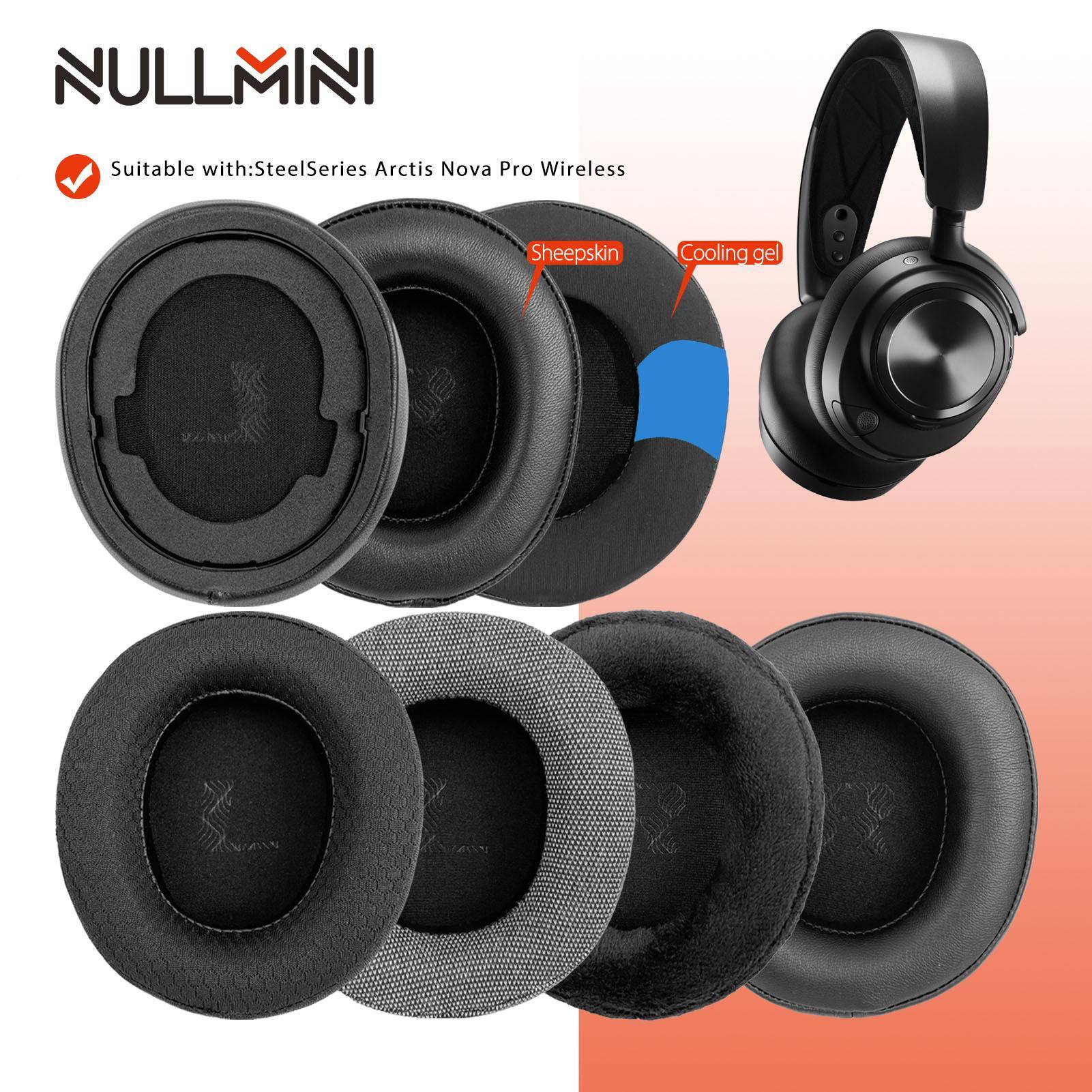 NullMini Ersättningsöronkuddar för Steelseries Arctis Nova Pro Trådlösa Hörlurar Öronmuff Huvudband Öronkuddar Kuddöverdrag Ärm