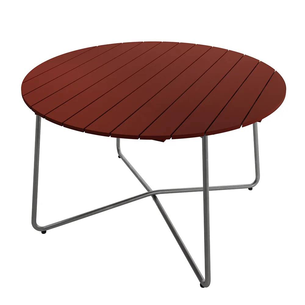Grythyttan Stålmöbler, 9A bord 120 cm Mørkerød / varmgalvaniseret