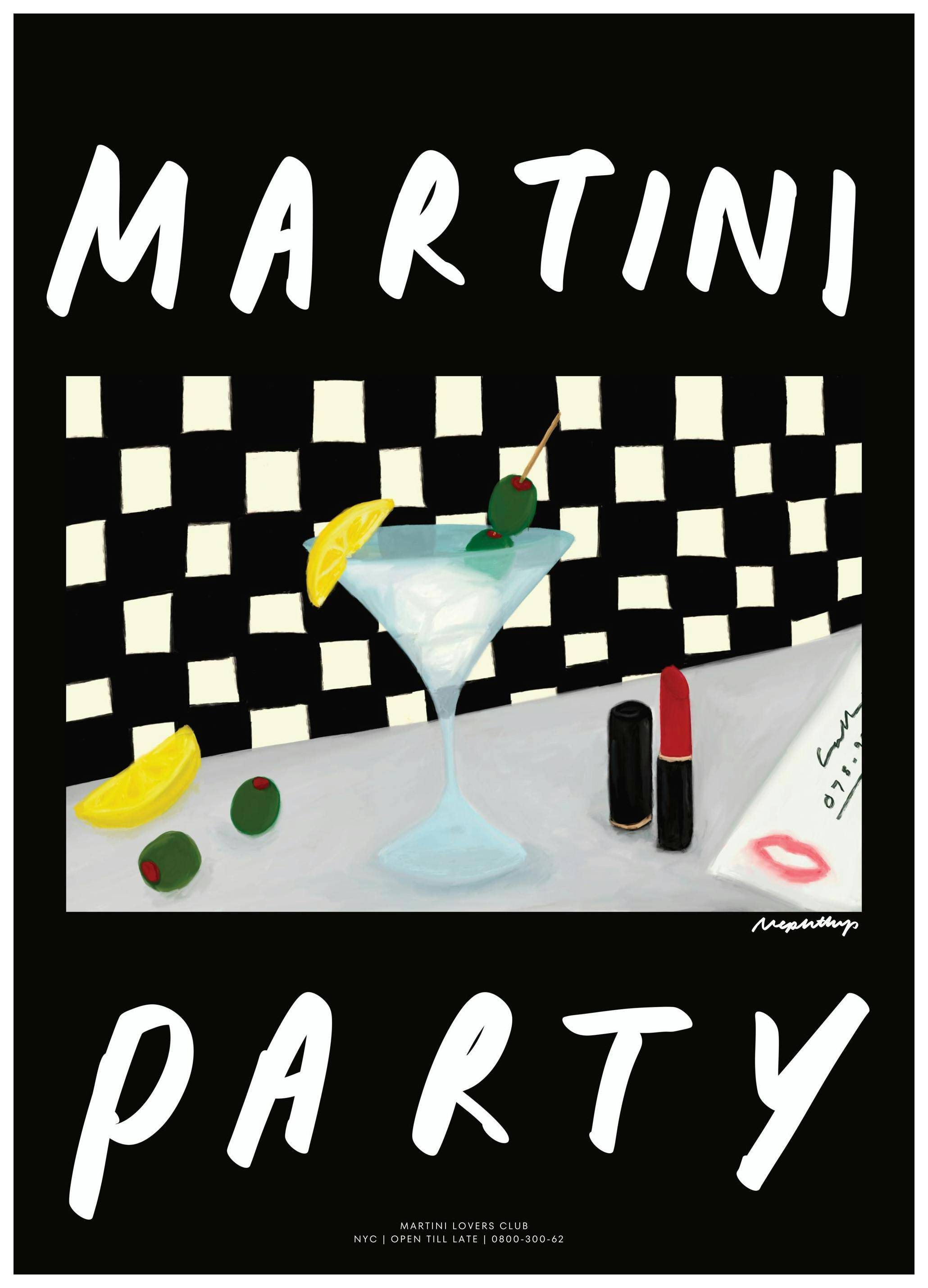 Nephthys Foster - Martini Party Poster (30x40 cm)