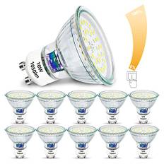Unikcst GU10 LED-lampor 10 W, dimbar, ersätter halogenlampor 100 W, ljus, 1050 Lumen, 6 000K, kall vit, 230 V, flimmerfria, reflektorlampor, 10 st
