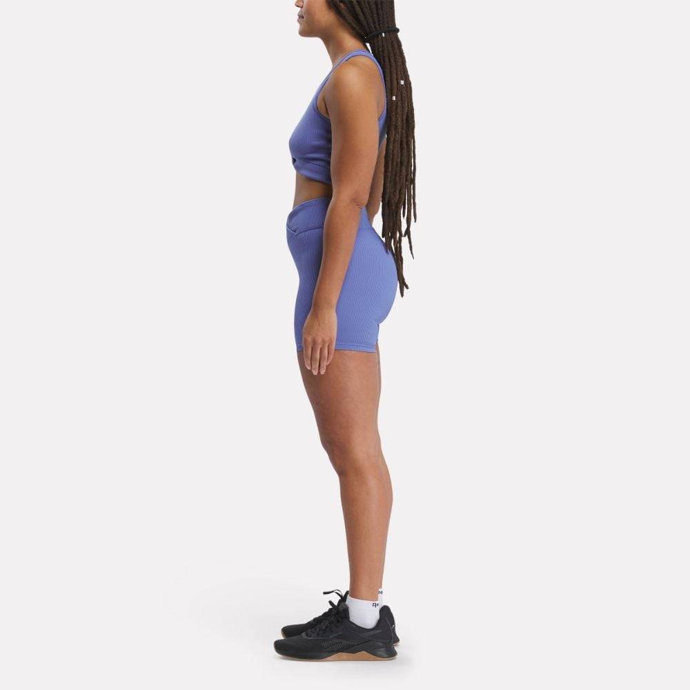 Studio cykelshorts med hög midja - Blå