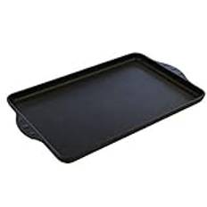 Favoritpanna Teppanyaki grillplatta XXL 43 x 28 cm – med sidohandtag – slät non-stick belagd plancha av gjuten aluminium för alla typer av spisar inklusive induktion och utomhusgrill