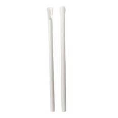 Sugerør med spade/ske Papir 125 stk Ø8x210 mm, Hvid
