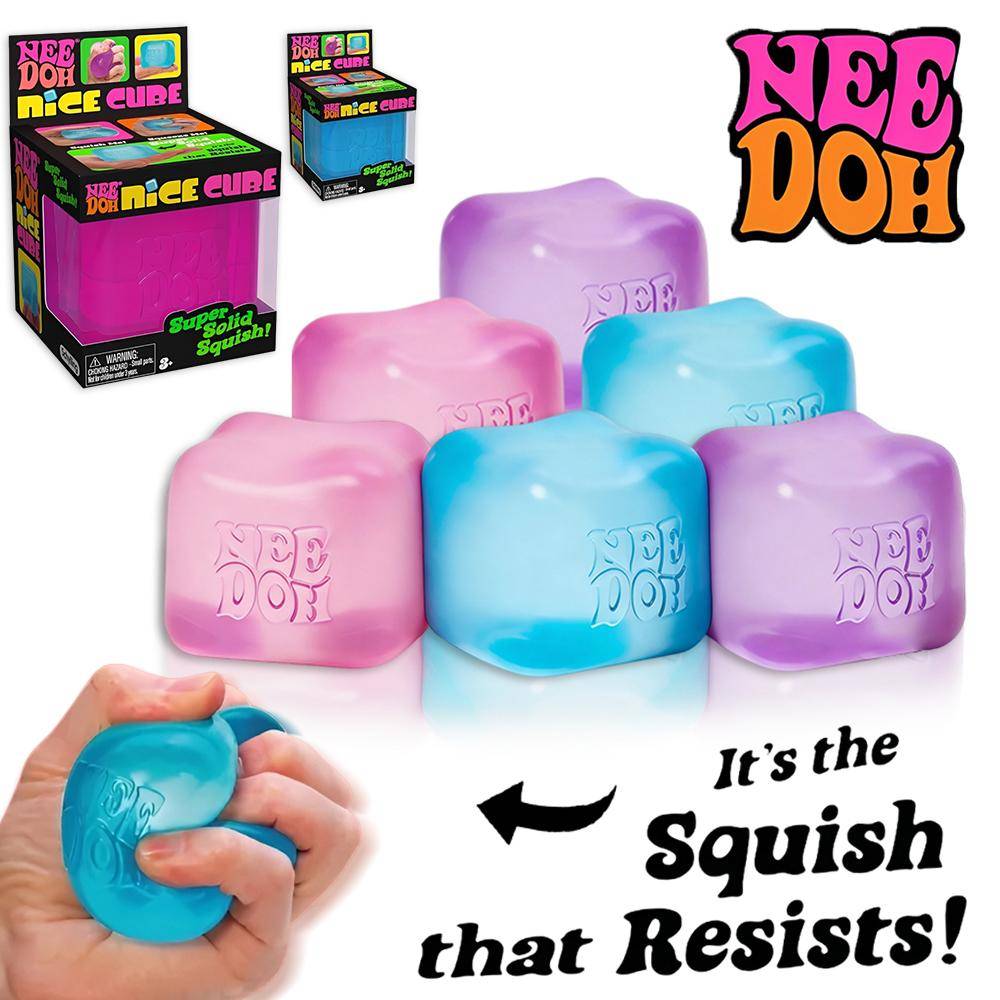 Schylling Needoh Nice Cube Sensorisk Fidget-leksak Stresslindring Mjuk Kub Utloppsklämleksak För Barn, Idealisk Festminne & Gåva