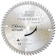 Echo Corner TCT 150 mm cirkelsågblad 10 mm borrning 60 tänder, snabbskuren tunn tvärsnitt inramning trä plywood MDF faner plast laminerat trä