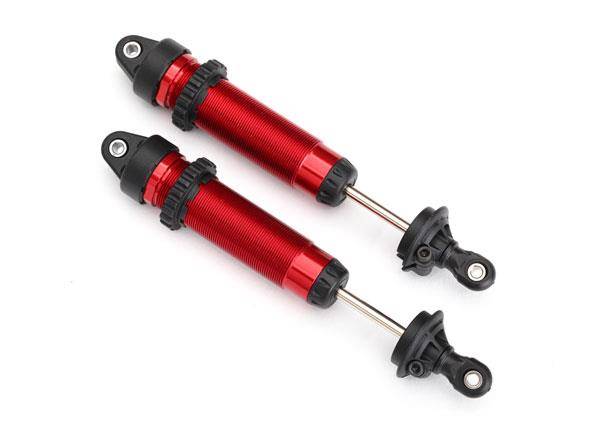 Traxxas - TRX8460r - Shocks, GTR, 139mm, aluminum (red-anodized) (fully assembled w/o springs) (rear, threaded) (2)