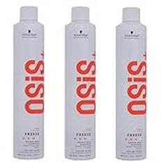 Schwarzkopf OSiS+ Freeze set med 3 hårfästsprayer, starkt hårfäste, 500 ml vardera