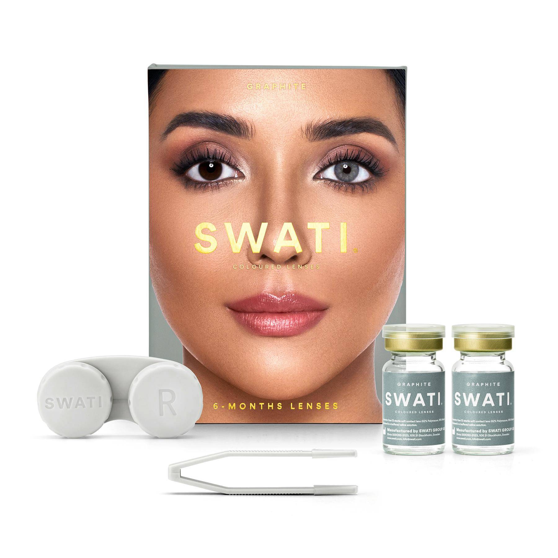 Swati Coloured Lenses Graphite 6 Months 1 par