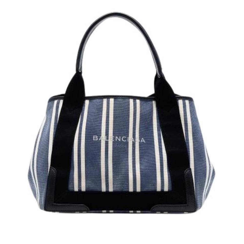 Balenciaga Vintage Pre-owned Navy Cabas S - Vintage - Dame - Flerfarvet - ONE SIZE - Uld