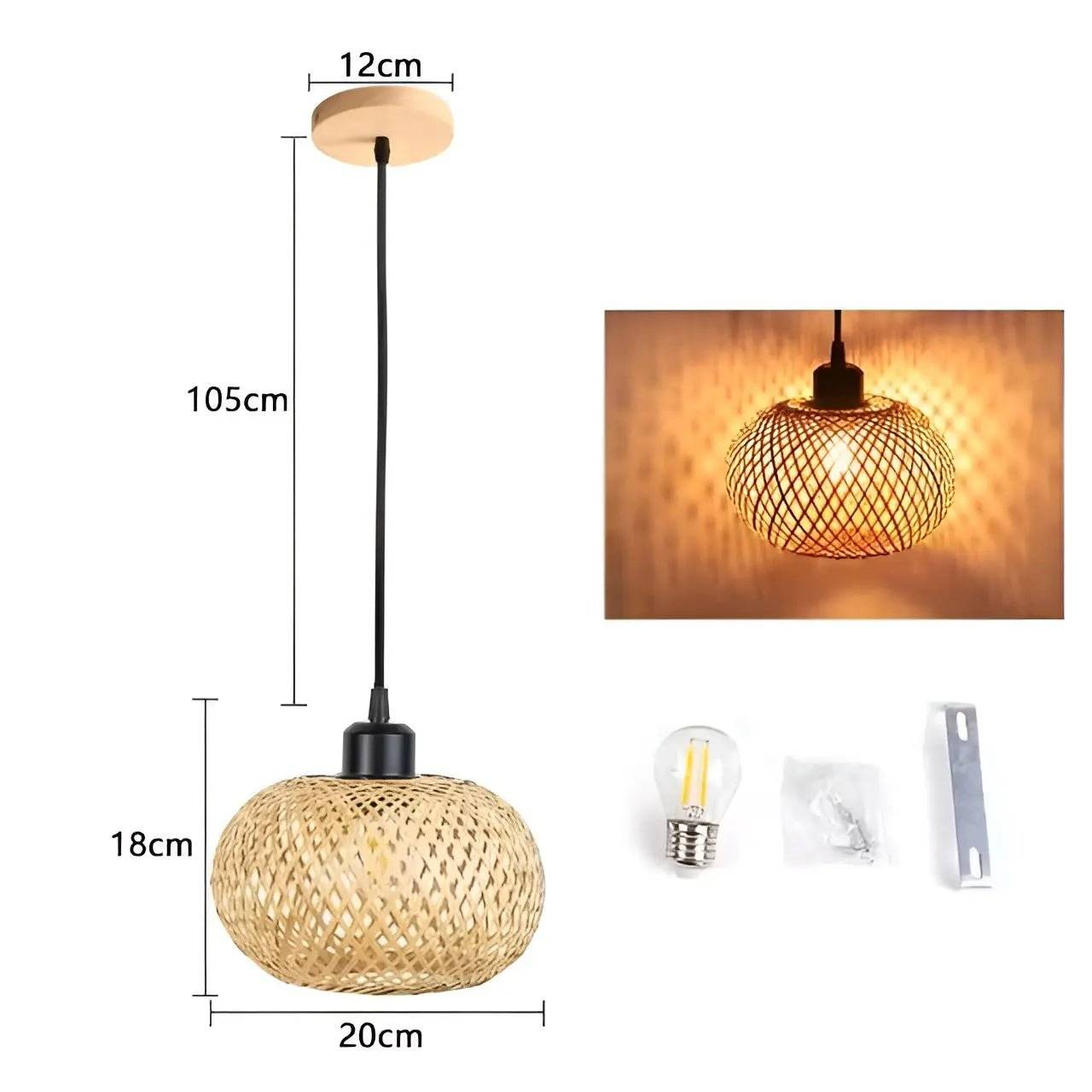 Elegant Rotan Hänglampa: LYX Belysning för varje rum - S / 4W / Varm Vit
