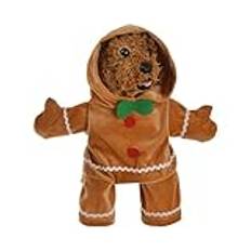 Bedårande hundpepparkaksdräkt | Soft Christmas Pet Cosplay Hoodie | Stand-Up Pepparkakor Man Outfit för hundar, katter och valpar | Festlig pepparkaksdräkt för husdjur