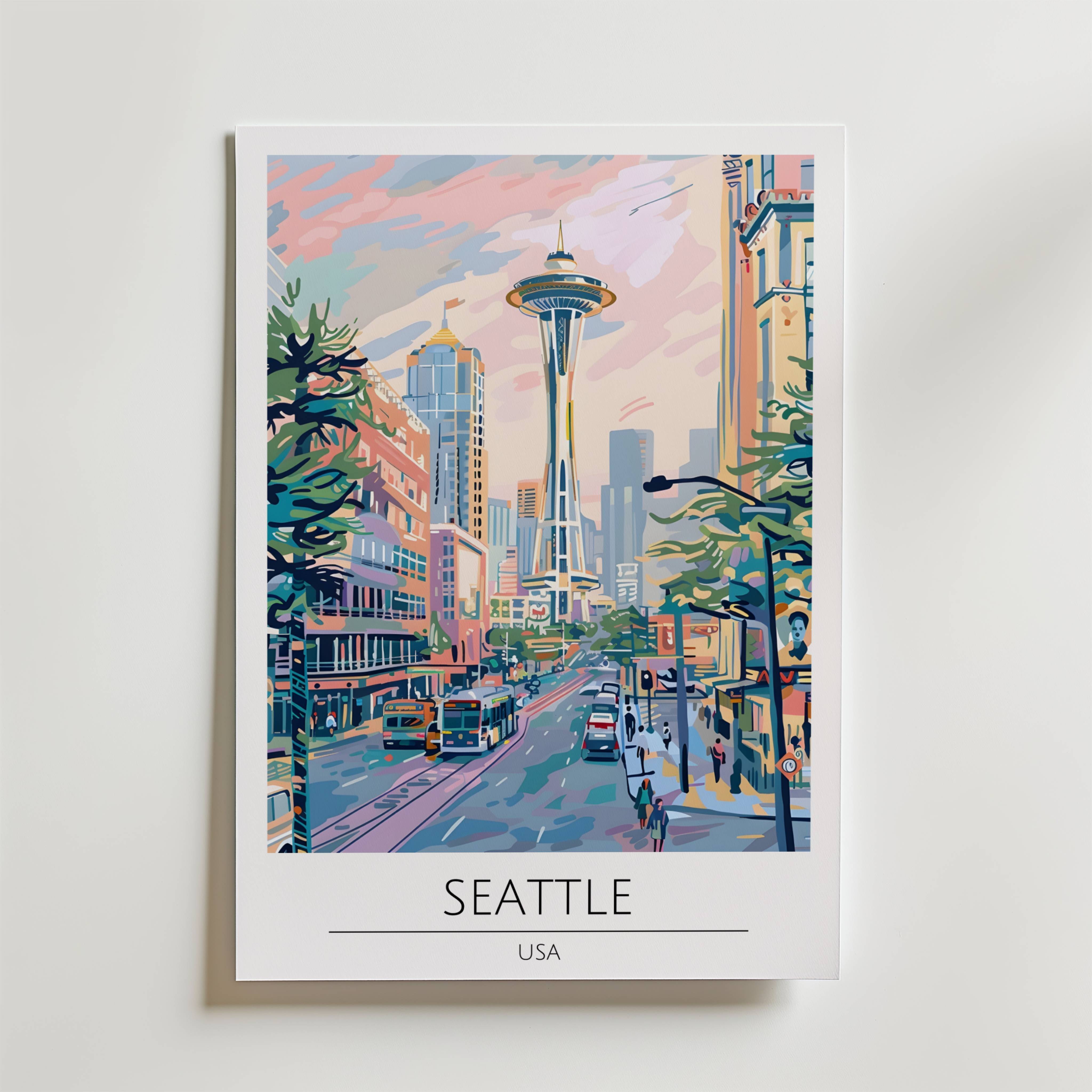 Seattle Space View Poster - Premium Canvas 30x40 cm