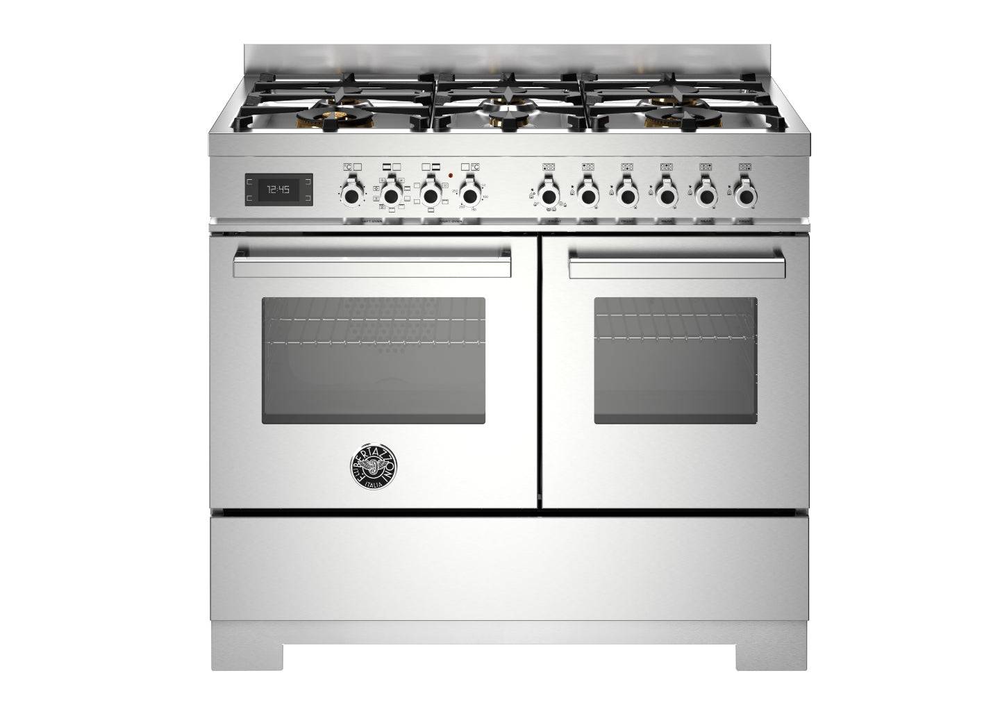 Bertazzoni, Professional-serien, Gaskomfur, 100 cm, 6 gasblus, 2 ovne. Rustfrit stål.