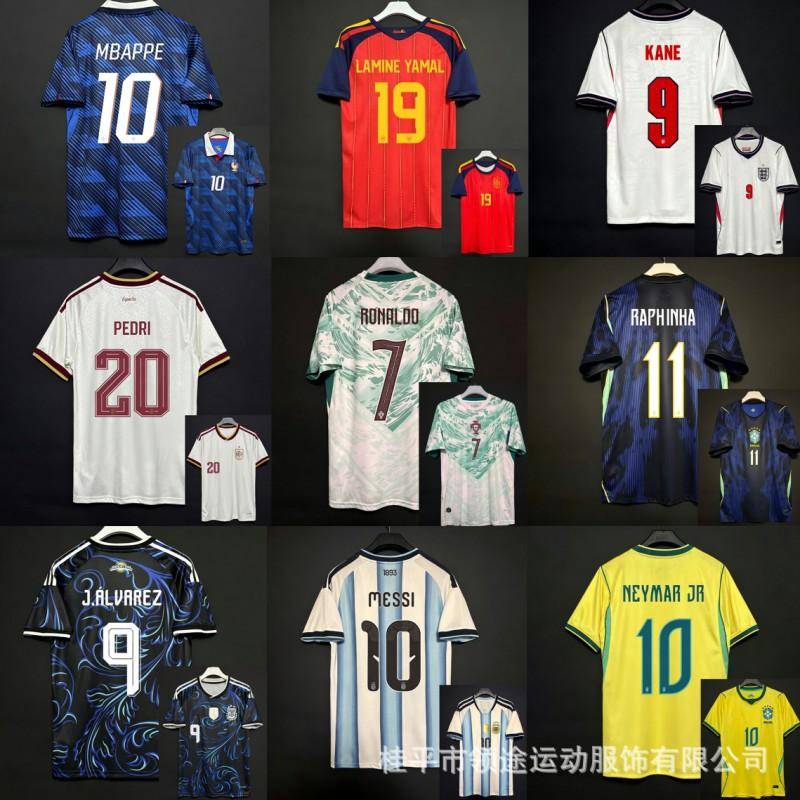 2026 World Cup Soccer Jersey Brazil France Argentina Spain England Portugal Norway Training Shirt Men Women Short Sleeve
