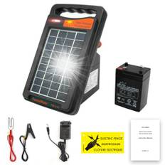 FenceMate Weidezaungerät Solar mit einem Output von 0,15 J für bis zu 2 km, tragbares Gerät für die Haltung von Geflügel oder Haustier, saisonales Weiden von Vieh mit einem mobilen Zaun
