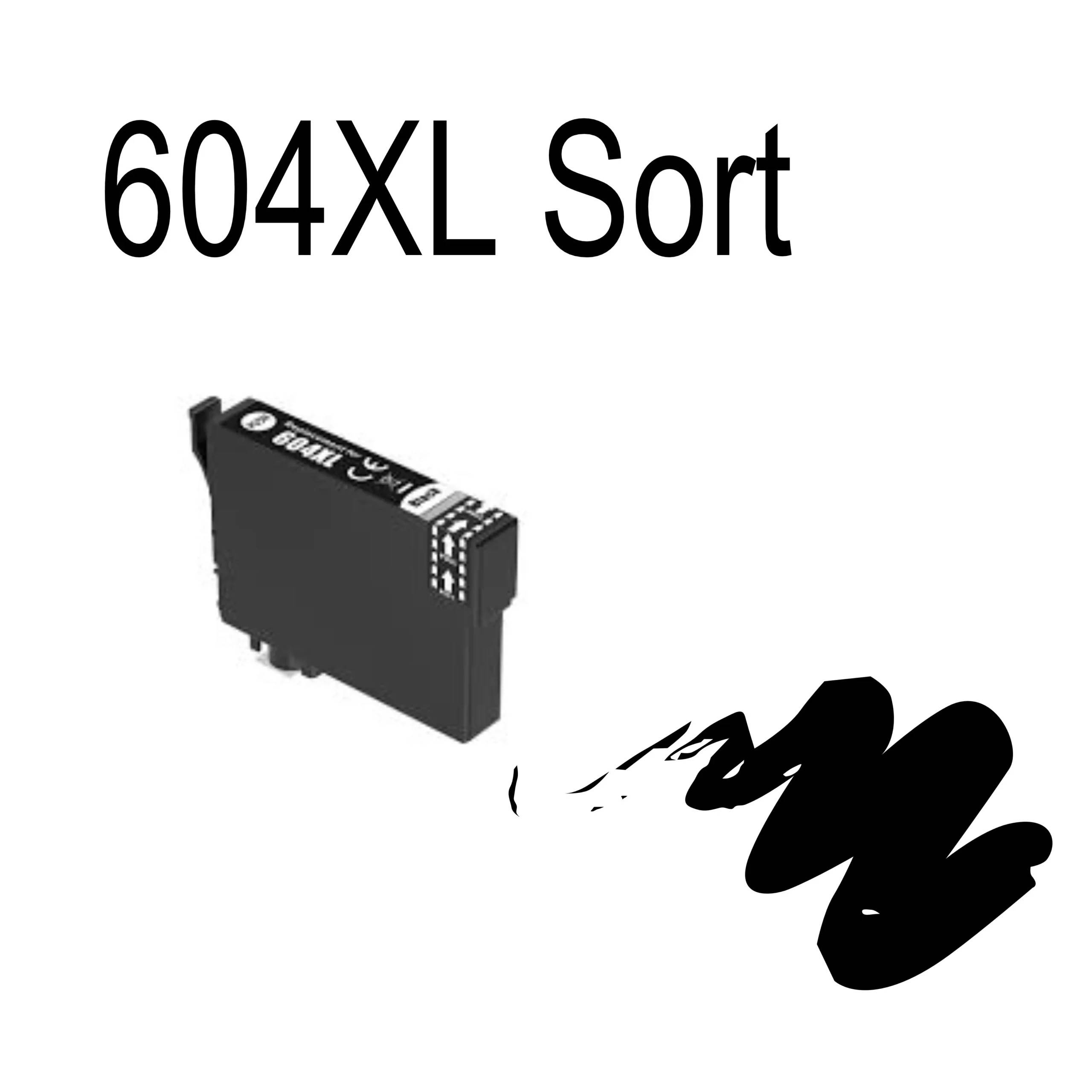 Epson 604XL Sort kompatibel blæk C13T10H14010