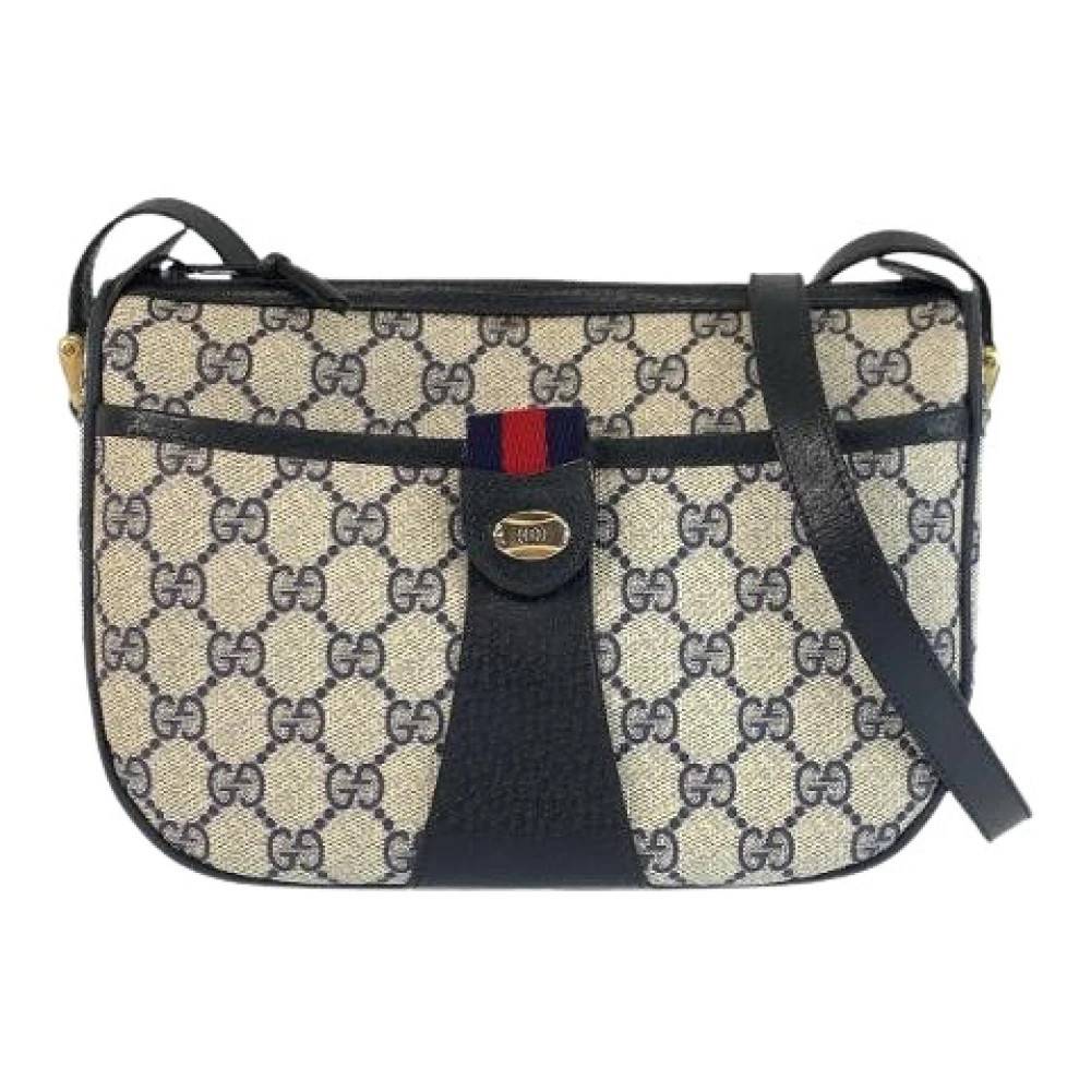 Gucci Vintage Pre-owned GG Supreme Canvas Læder Skuldertaske - Vintage - Dame - Flerfarvet - ONE SIZE - Uld