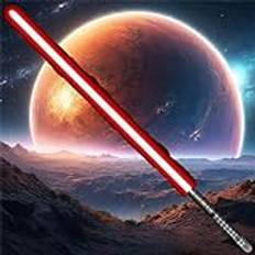 NNYCC Laddningsbar Ljussabel, LED Duell Lightsaber, Light Saber Partydekoration, Perfekt för Barnfödelsedag och Semesterfirande,Red,Gray Hilt