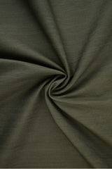 Khaki Uvasket Denim Med Stræk – 370 G/m² - Cotton/Polyester/Elastane - Stof i Metervarer.