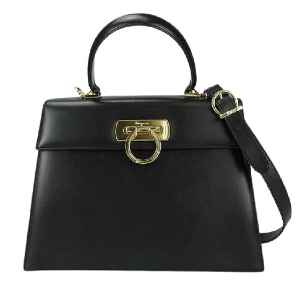Salvatore Ferragamo Pre-owned Pre-owned Læder 2way Håndtaske - Vintage - Dame - Sort - ONE SIZE - Læder